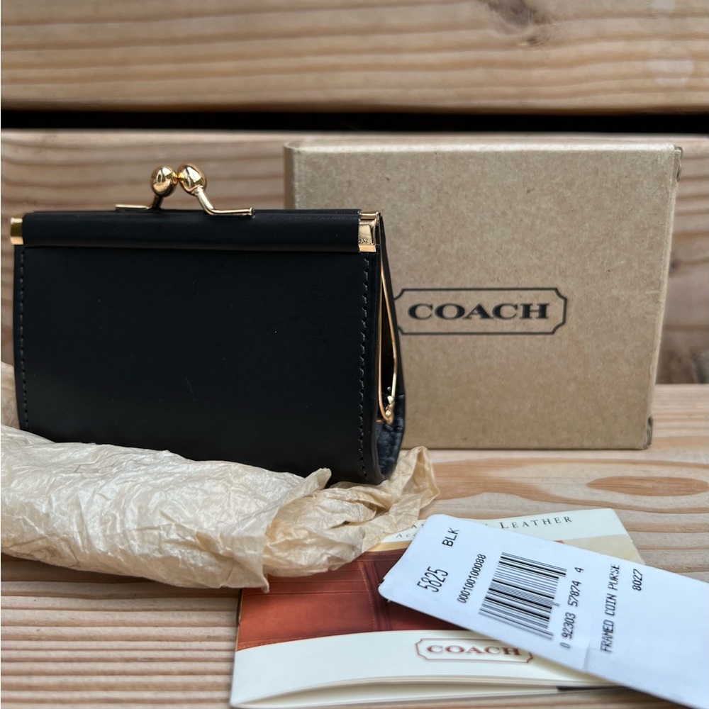New, Vintage Coach Framed Coin purse, kisslock, Water Buffalo 5825